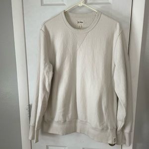 Todd Snyder Large Sweatshirt Beige Crewneck. Ribbing down body of crewneck.
